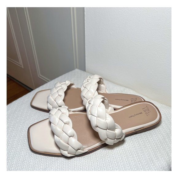Time and Tru Women's Braided Two Band Sandals | Size 10 | Bone - Picture 3 of 8